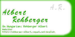 albert rehberger business card